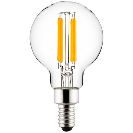 Sunlite LED G16.5 Filament Style Globe Light Bulb, 2.5W 25W=, 250 lumens, Dimmable, E12, 5000K, 6PK 41617-SU